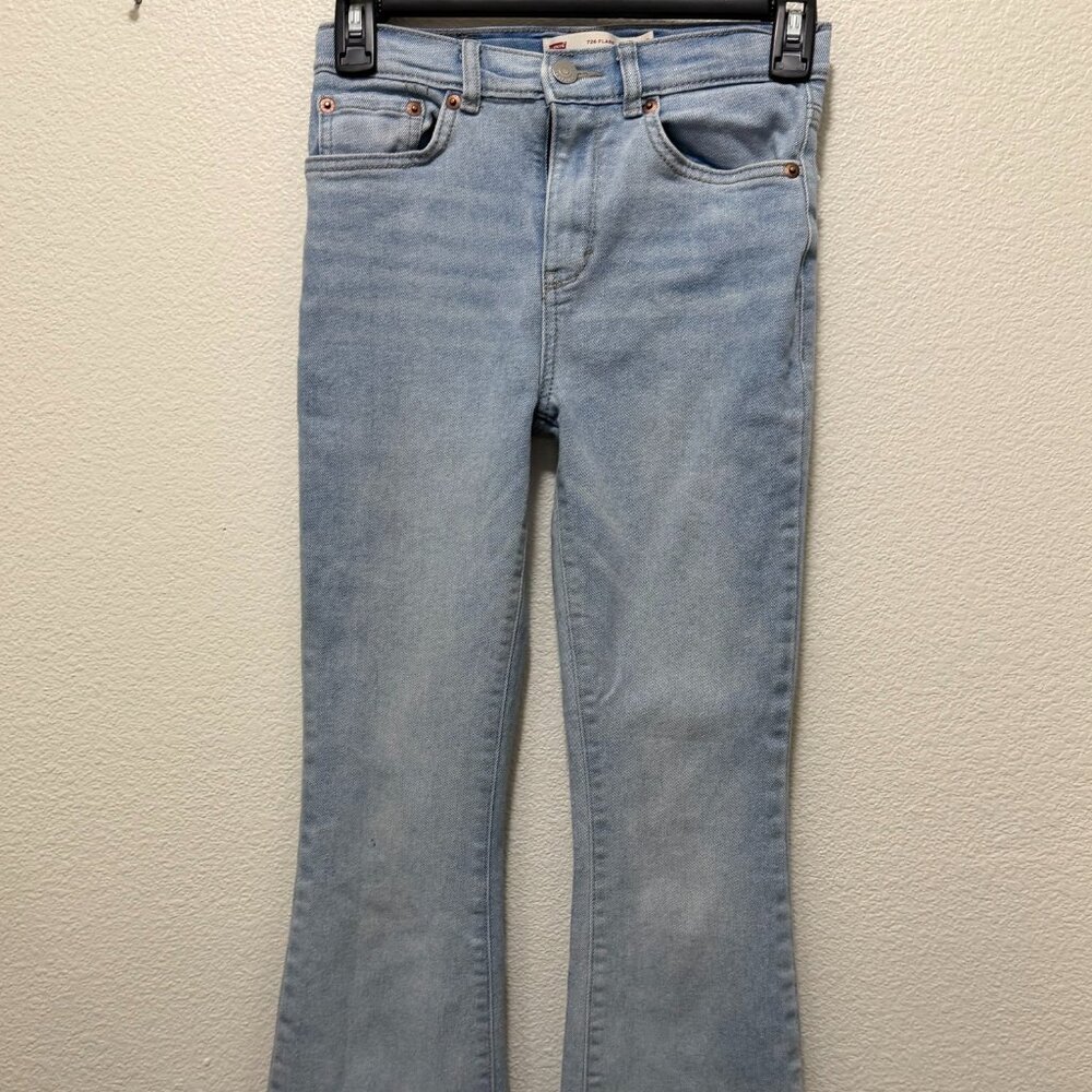 Levi's 726 light wash flare jeans, adjustable waist, girl's size 12